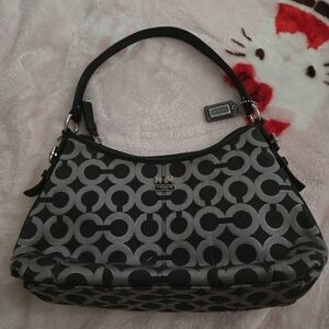 Coach Black/Gray Signature Hobo Bag